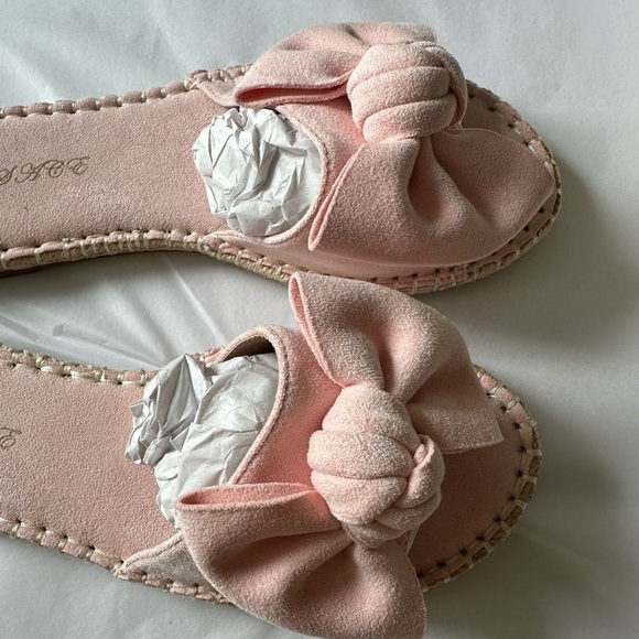 Fisace espadrilles pink bow slip on sandals summer Size 6.5 never worn - Picture 8 of 12